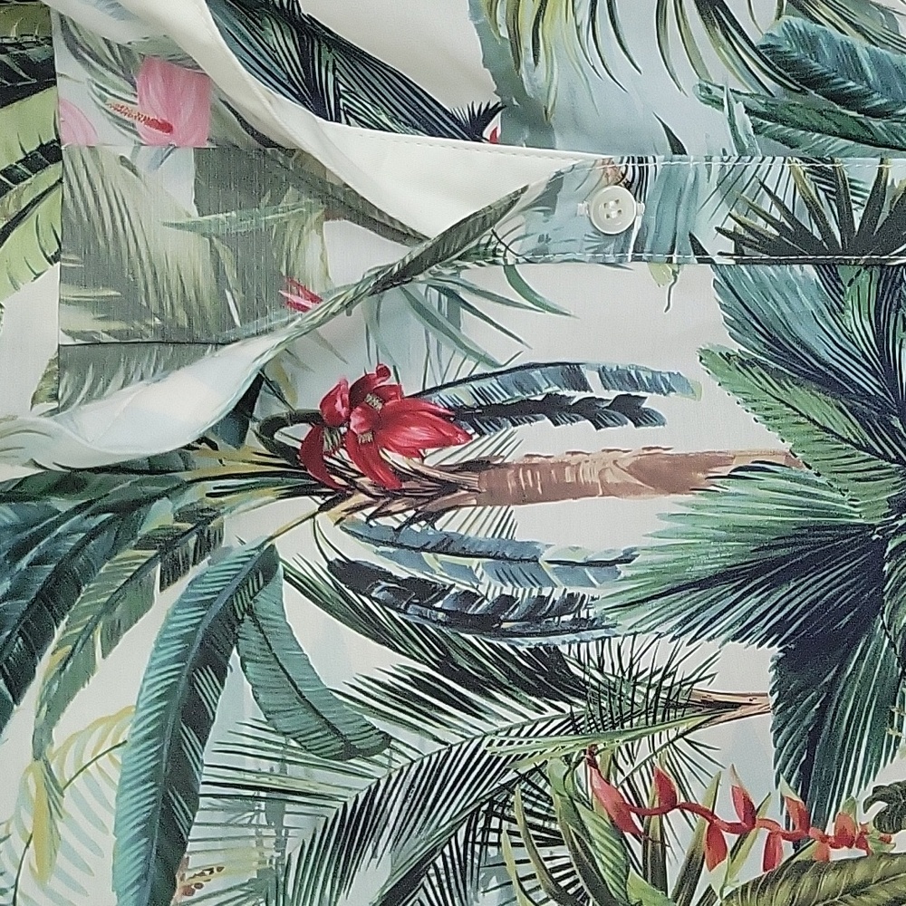 J.McLaughlin Britt Tropical Floral Print Silk Cotton Long Sleeve NWOT Size L - Picture 8 of 16